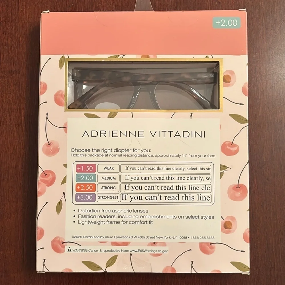 Brand New Adrienne Vittadini Set 3 Pairs of Pastel Premium Reading Glasses +2.00